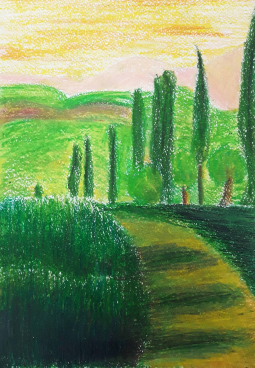 Reňkli galam bilen çekilen surat