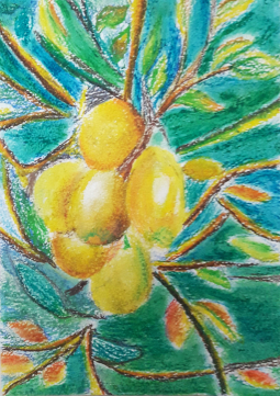 Reňkli galam bilen çekilen surat