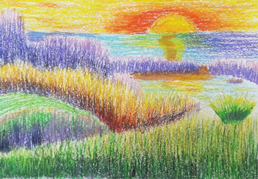 Reňkli galam bilen çekilen surat